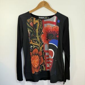 Desigual by christian Lacroix ladies long sleeve top tunic blouse size M